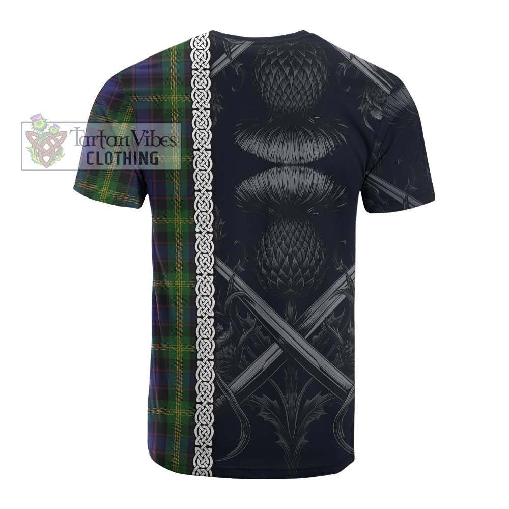 Tartan Vibes Clothing Watson Tartan Cotton T-shirt with Family Crest Cross Sword Thistle Celtic Vibes