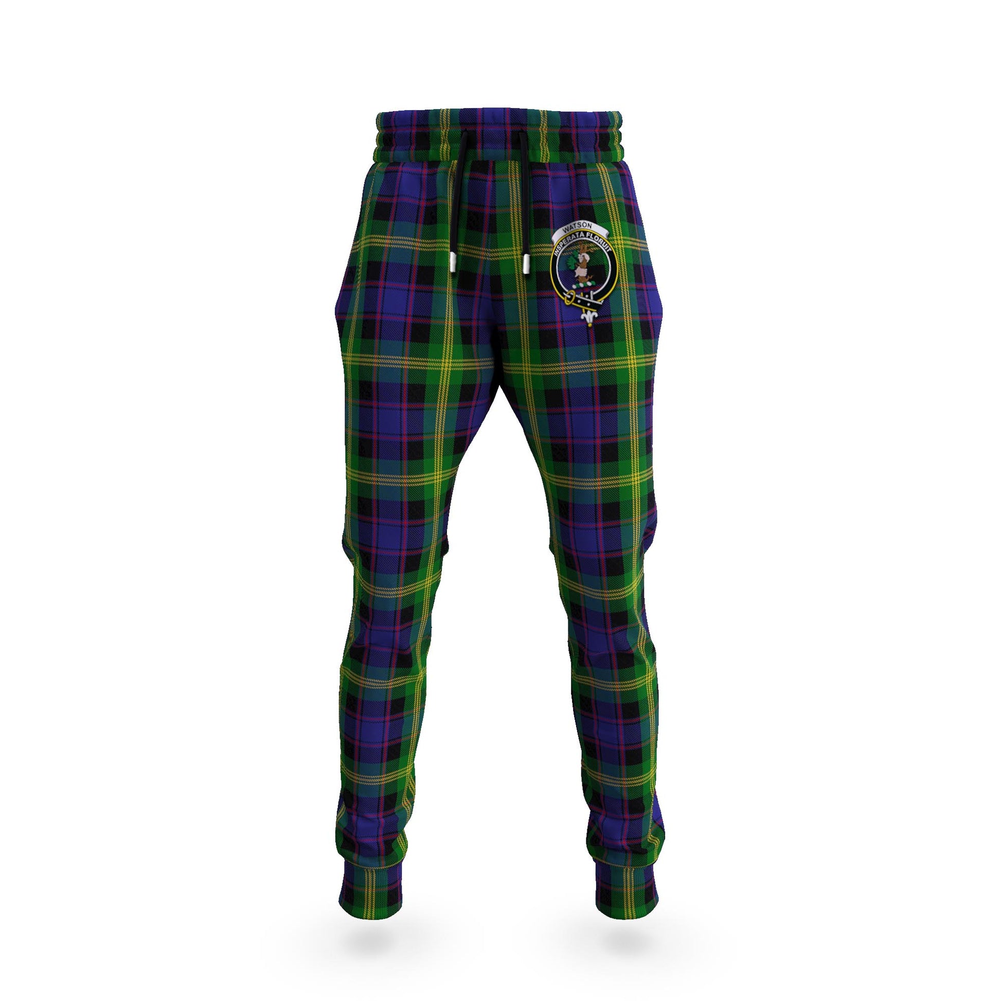Watson Tartan Joggers Pants with Family Crest 5XL - Tartan Vibes Clothing