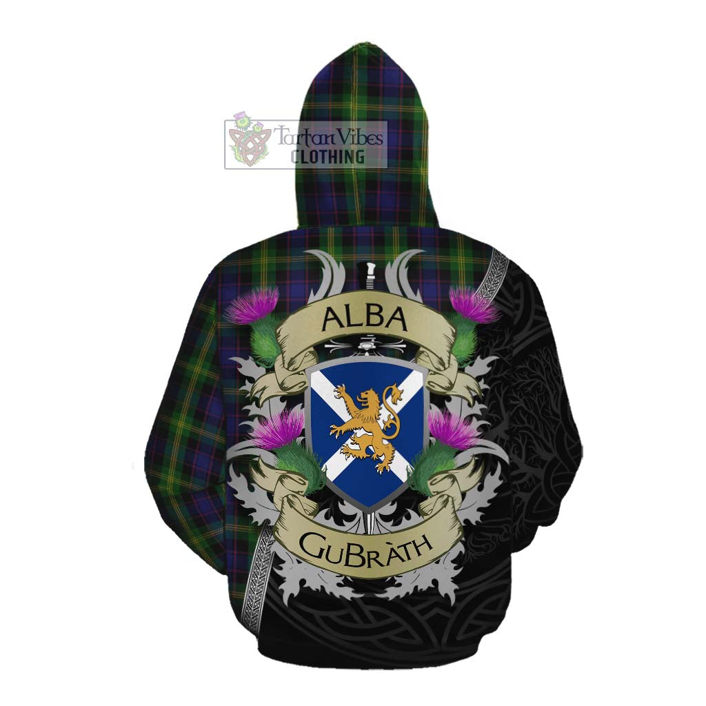 Tartan Vibes Clothing Watson Tartan Family Crest Cotton Hoodie Lion Rampant Royal Thistle Shield Celtic Inspired
