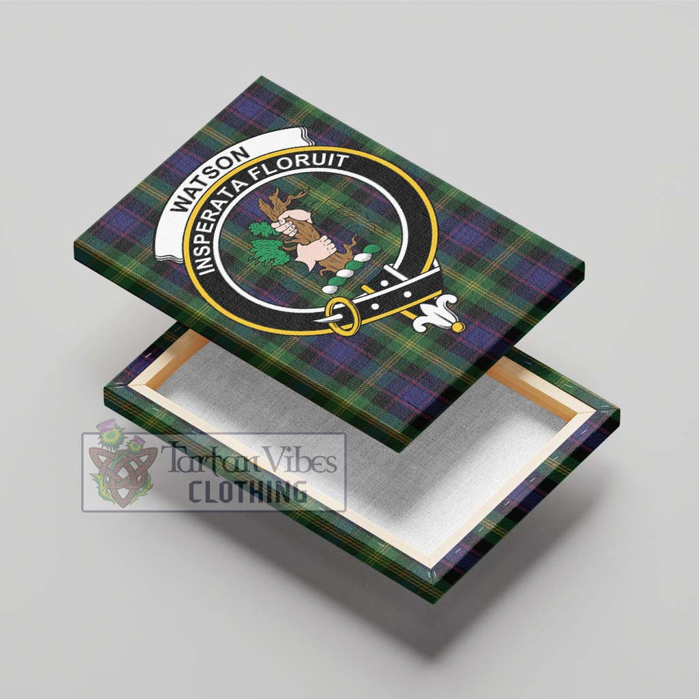 Watson Tartan Canvas Print Wall Art with Family Crest - Tartan Vibes Clothing