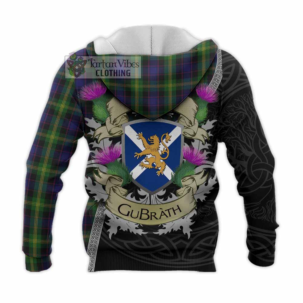 Tartan Vibes Clothing Watson Tartan Family Crest Knitted Hoodie Lion Rampant Royal Thistle Shield Celtic Inspired