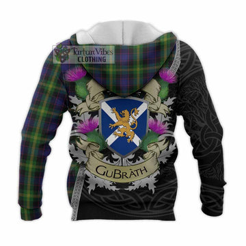 Watson Tartan Family Crest Knitted Hoodie Lion Rampant Royal Thistle Shield Celtic Inspired