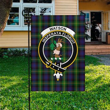 Watson Tartan Flag with Family Crest