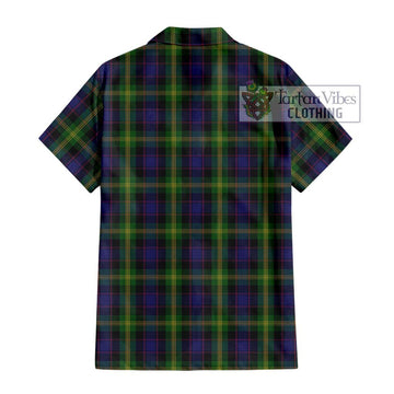 Watson Tartan Short Sleeve Button Shirt with Family Crest DNA In Me Style - Tartanvibesclothing Shop