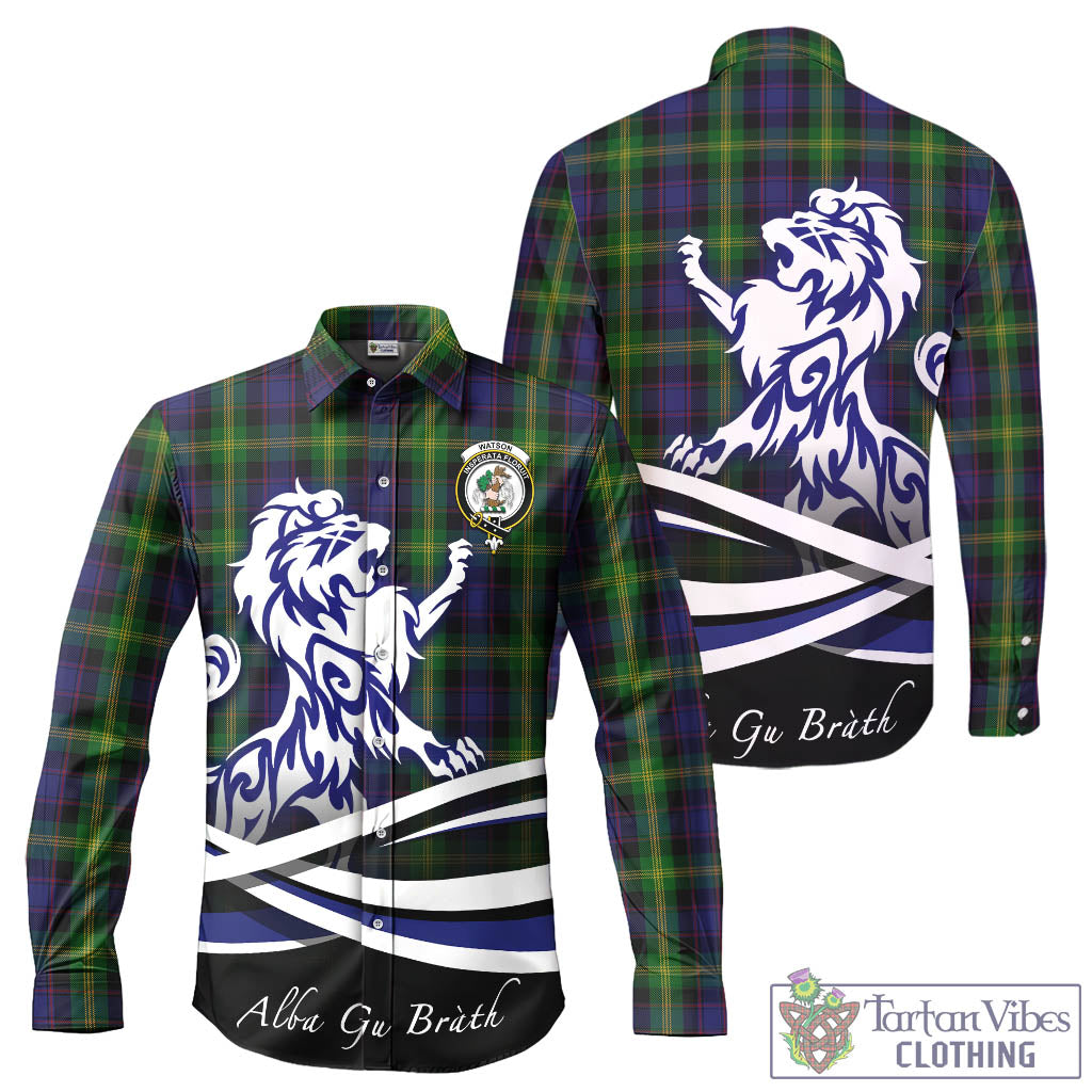 watson-tartan-long-sleeve-button-up-shirt-with-alba-gu-brath-regal-lion-emblem
