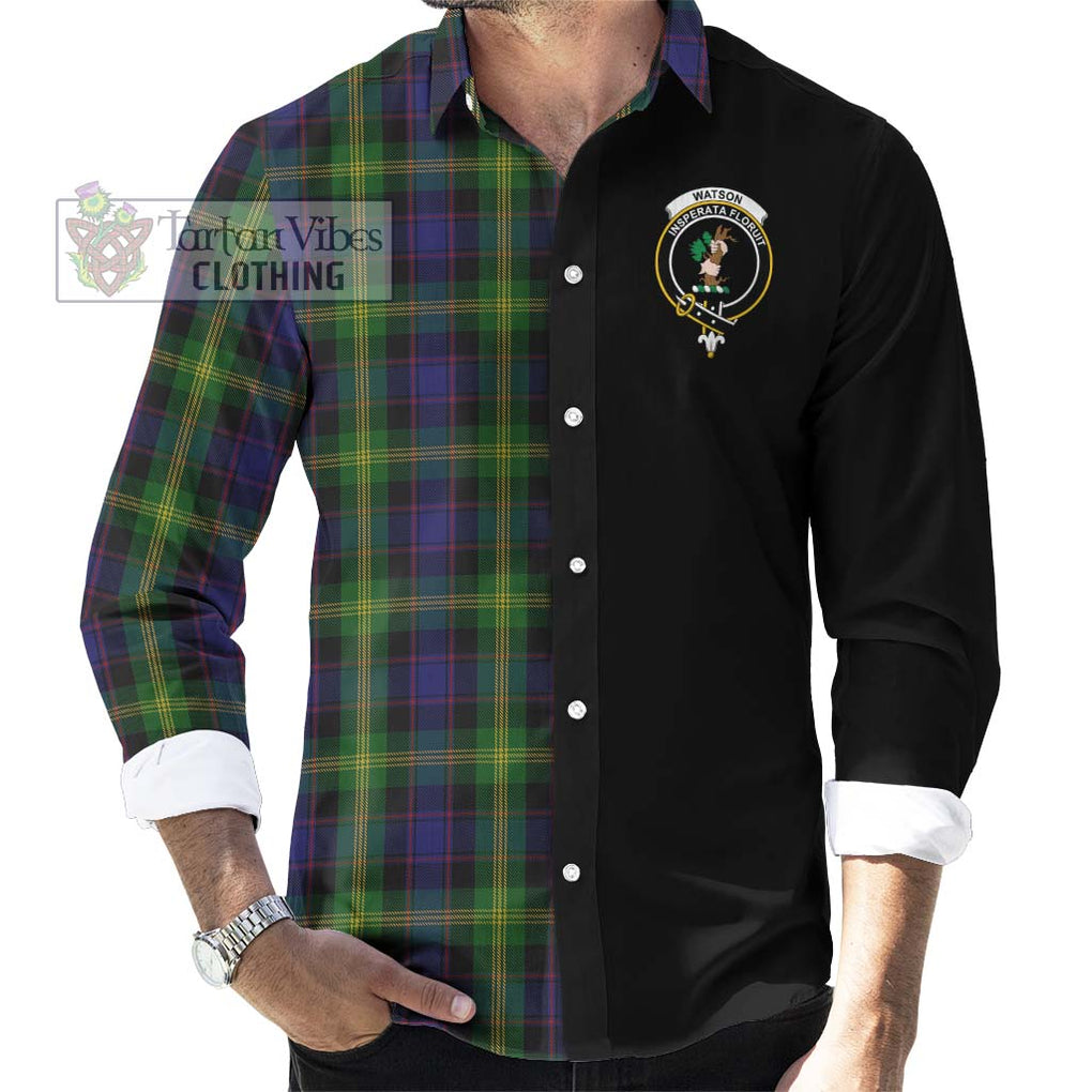 Watson Tartan Long Sleeve Button Shirt with Family Crest and Half Of Me Style - Tartanvibesclothing Shop
