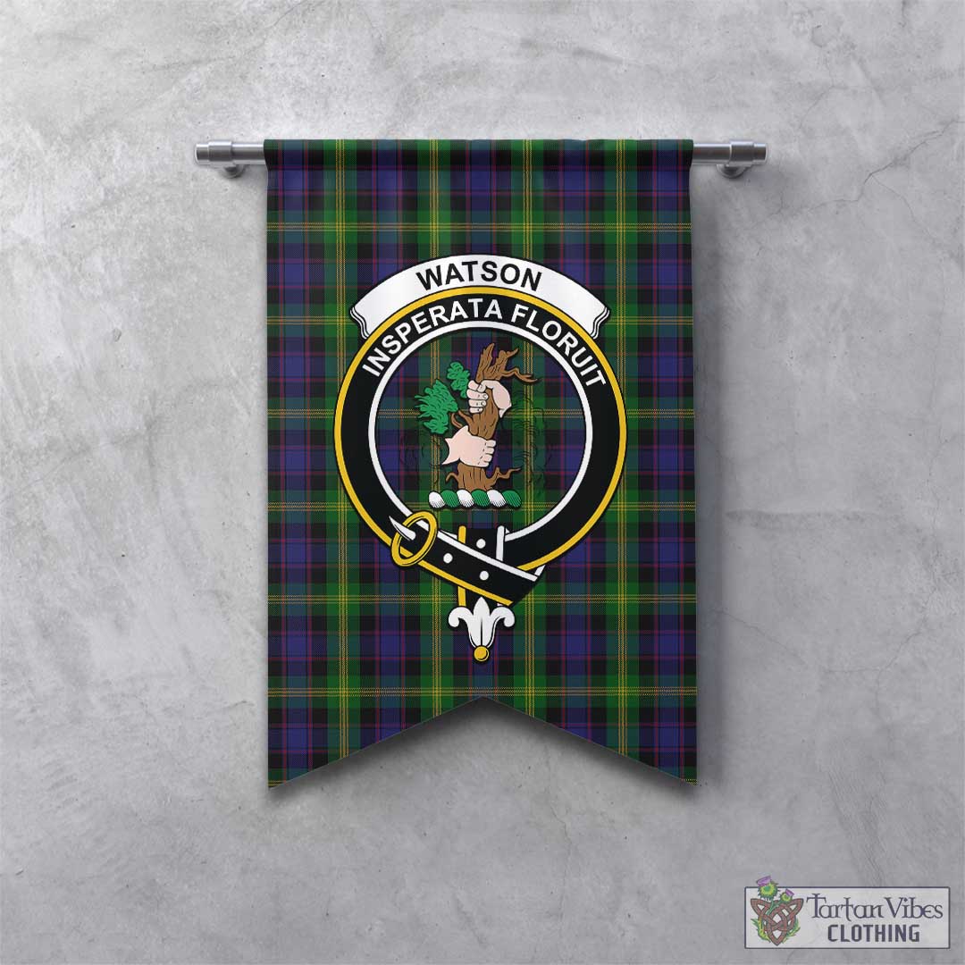 Tartan Vibes Clothing Watson Tartan Gonfalon, Tartan Banner with Family Crest