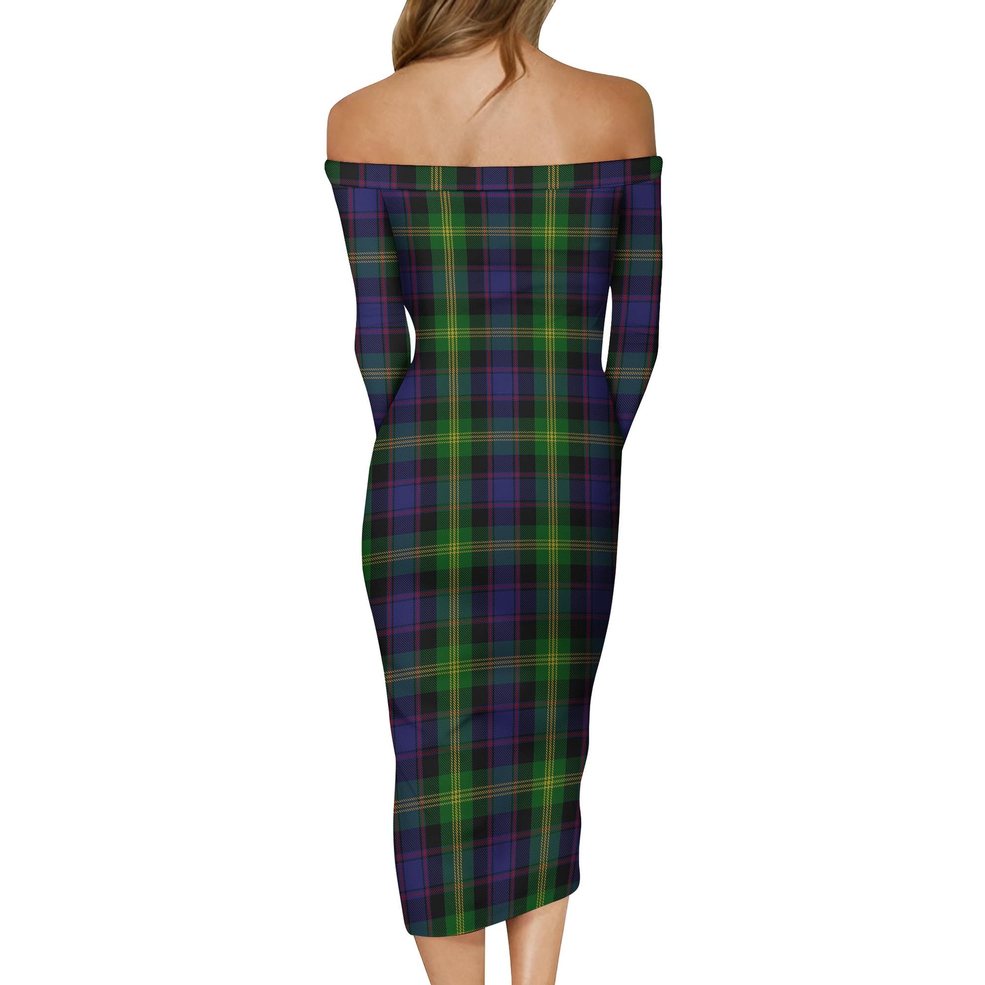 Watson Tartan Off Shoulder Lady Dress - Tartanvibesclothing