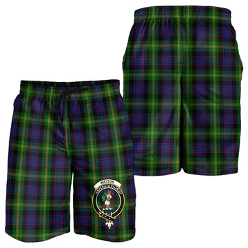 Watson Tartan Mens Shorts with Family Crest
