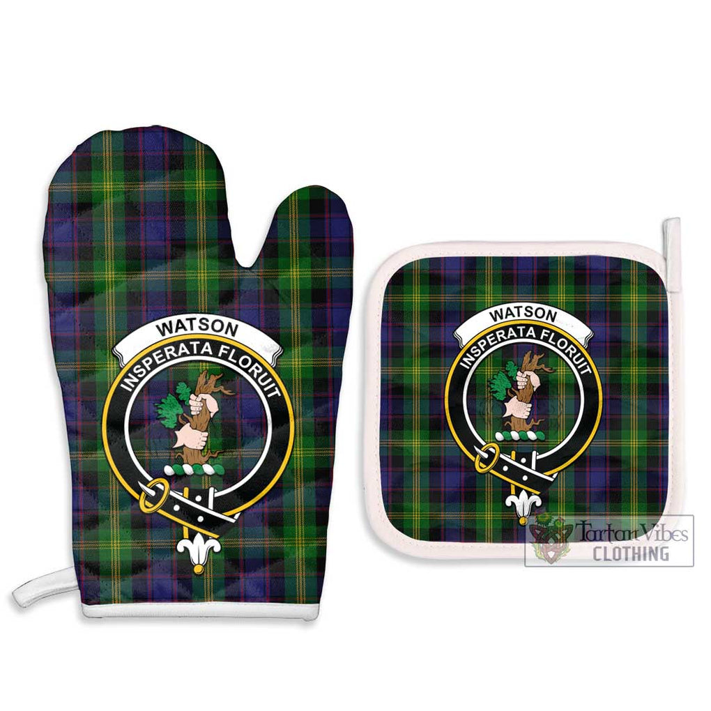 Watson Tartan Combo Oven Mitt & Pot-Holder with Family Crest Combo 1 Oven Mitt & 2 Pot-Holder White - Tartan Vibes Clothing