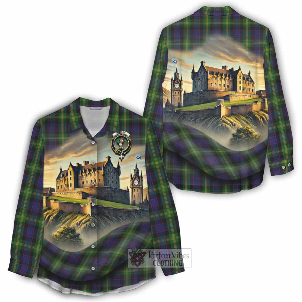 Tartan Vibes Clothing Watson Tartan Family Crest Women's Casual Shirt with Scottish Ancient Castle Style