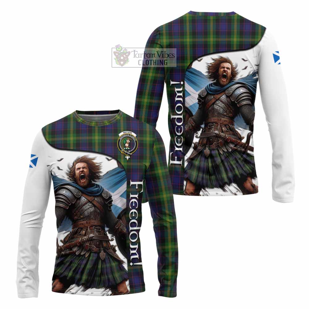 Tartan Vibes Clothing Watson Crest Tartan Long Sleeve T-Shirt Inspired by the Freedom of Scottish Warrior