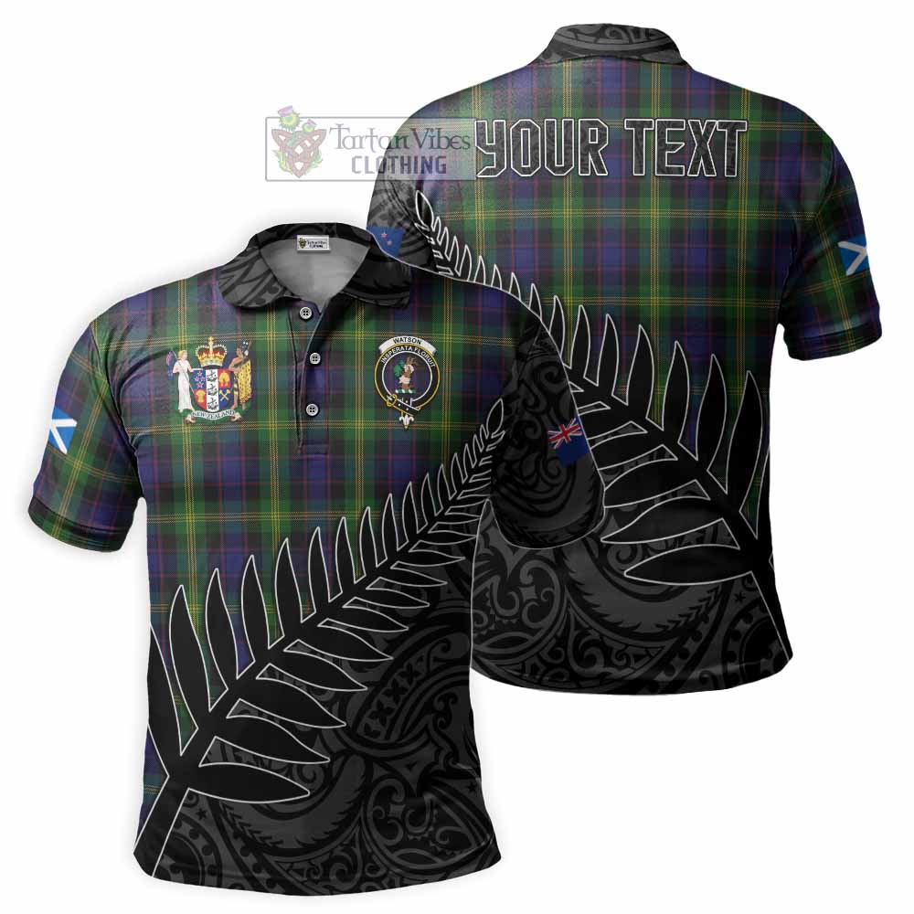 Watson Crest Tartan Polo Shirt with New Zealand Silver Fern Half Style