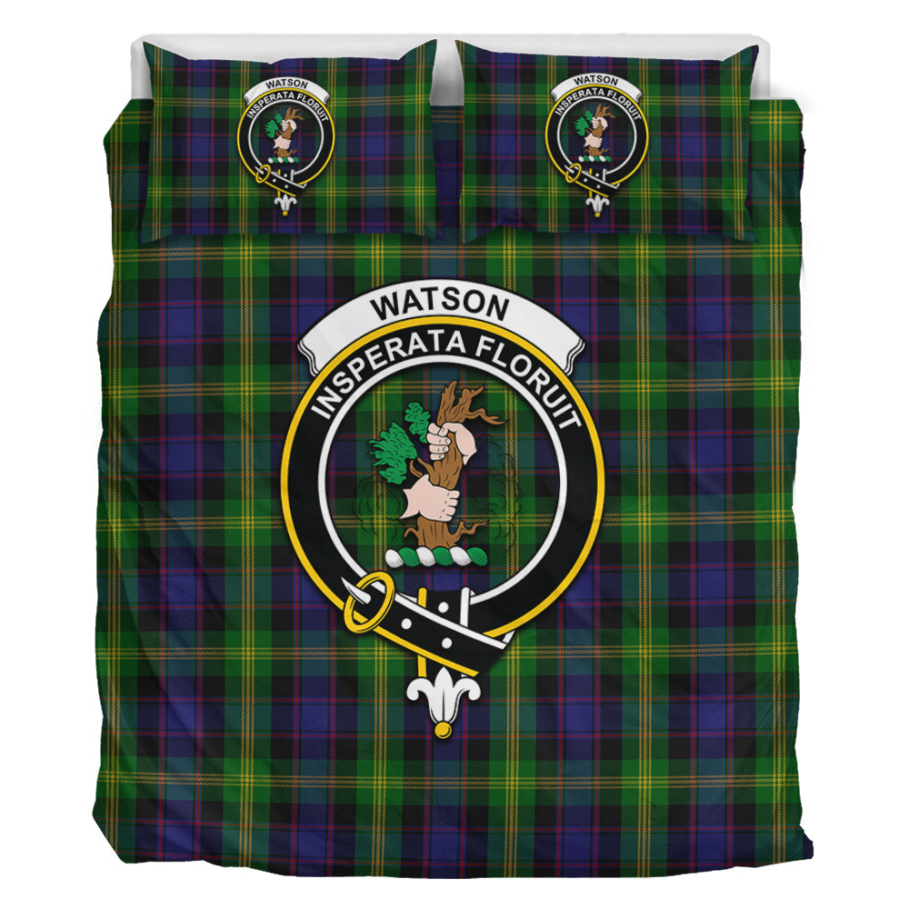 Watson Tartan Bedding Set with Family Crest - Tartan Vibes Clothing