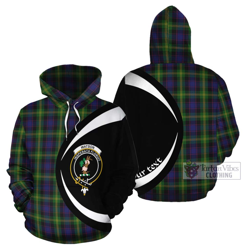 Tartan Vibes Clothing Watson Tartan Cotton Hoodie with Family Crest Circle Style