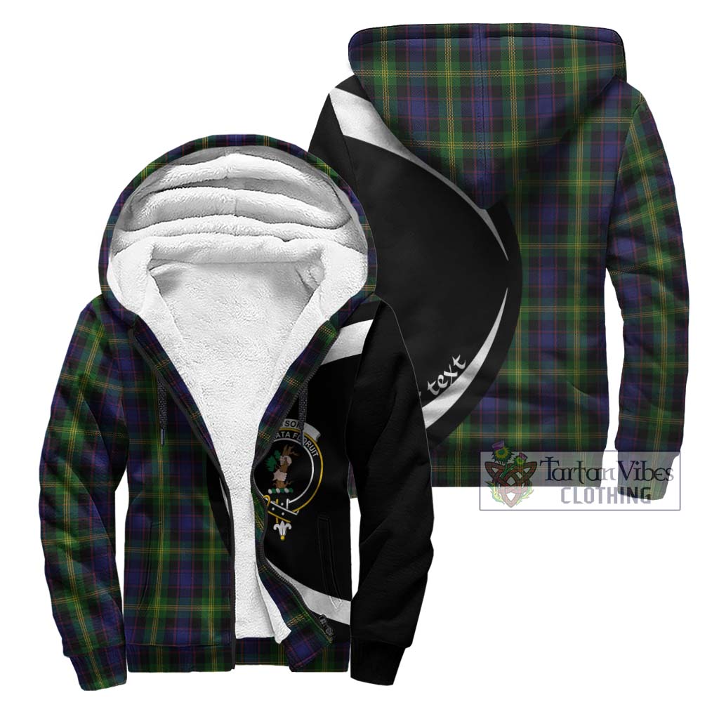 Watson Tartan Sherpa Hoodie with Family Crest Circle Style Unisex - Tartan Vibes Clothing