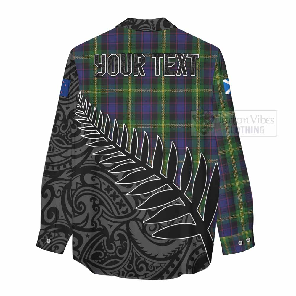 Tartan Vibes Clothing Watson Crest Tartan Women's Casual Shirt with New Zealand Silver Fern Half Style