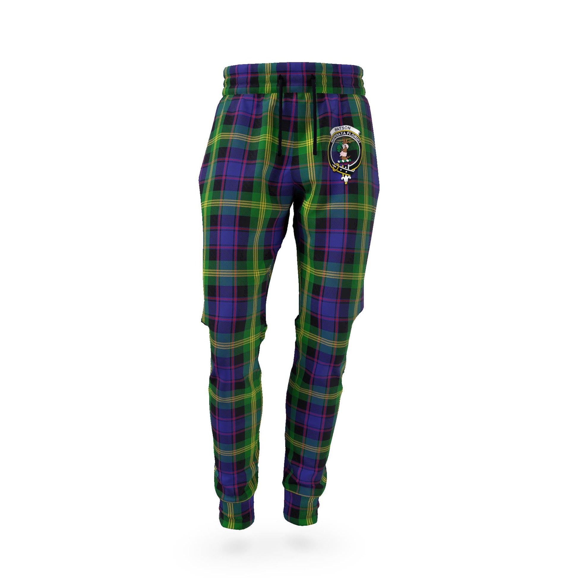Watson Tartan Joggers Pants with Family Crest - Tartan Vibes Clothing
