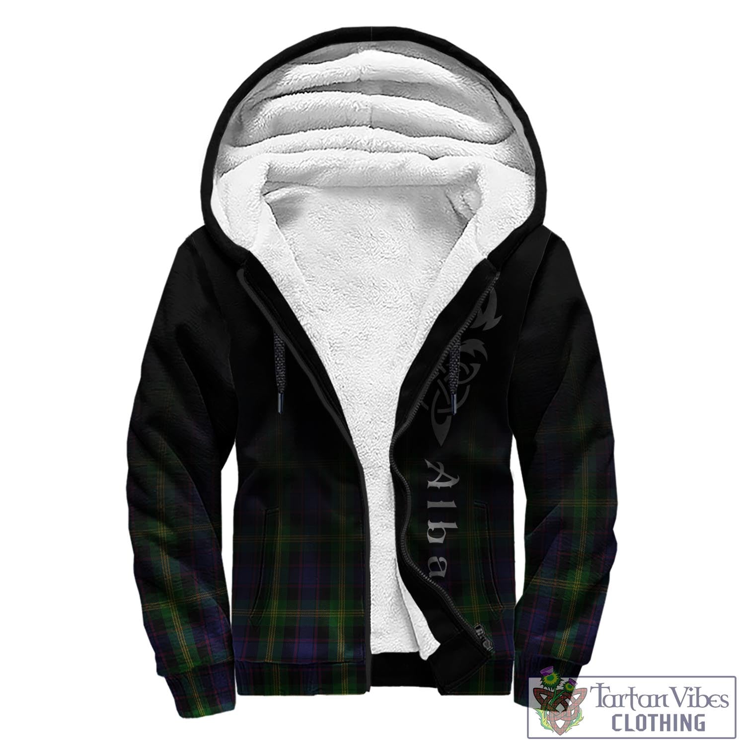 Tartan Vibes Clothing Watson Tartan Sherpa Hoodie Featuring Alba Gu Brath Family Crest Celtic Inspired
