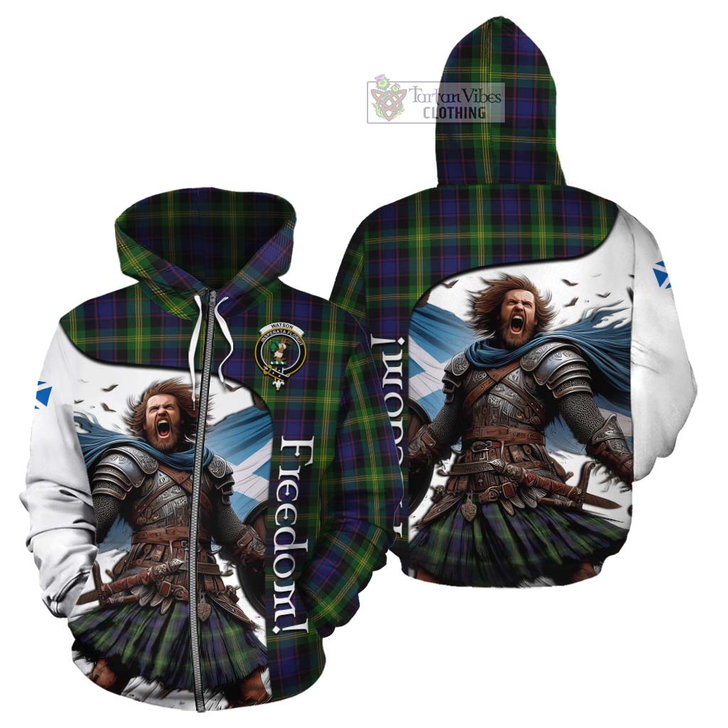 Tartan Vibes Clothing Watson Crest Tartan Cotton Hoodie Inspired by the Freedom of Scottish Warrior