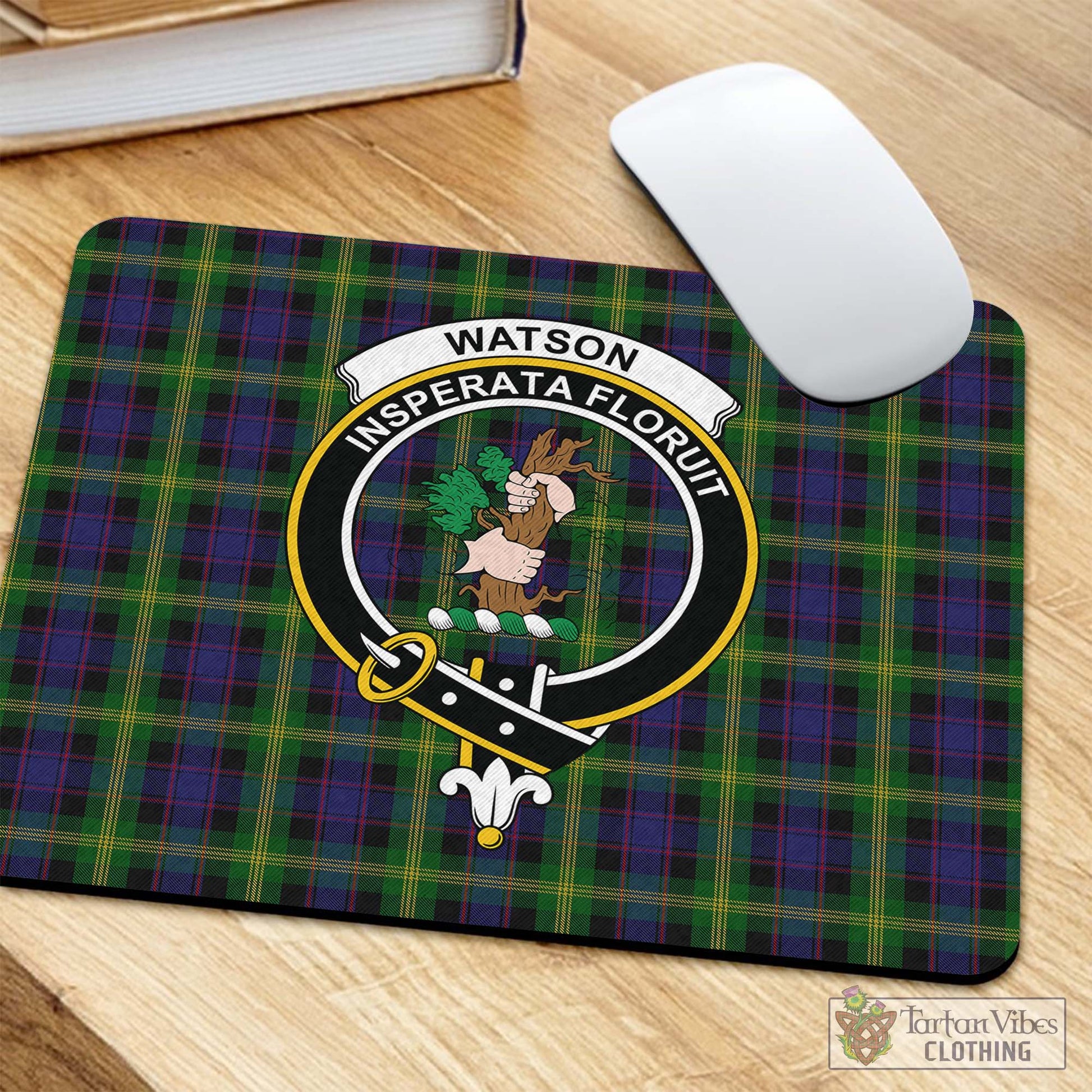 Tartan Vibes Clothing Watson Tartan Mouse Pad with Family Crest