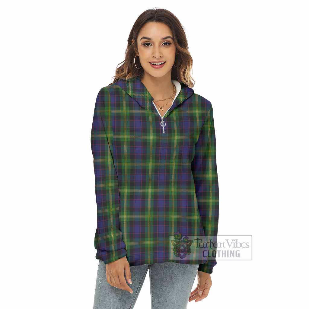 Tartan Vibes Clothing Watson Tartan Women's Borg  Half Zip Fleece Hoodie
