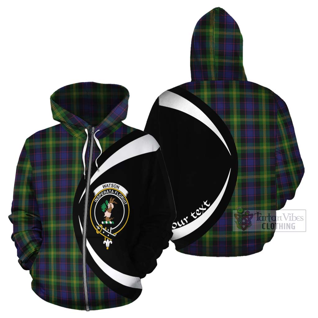 Tartan Vibes Clothing Watson Tartan Cotton Hoodie with Family Crest Circle Style