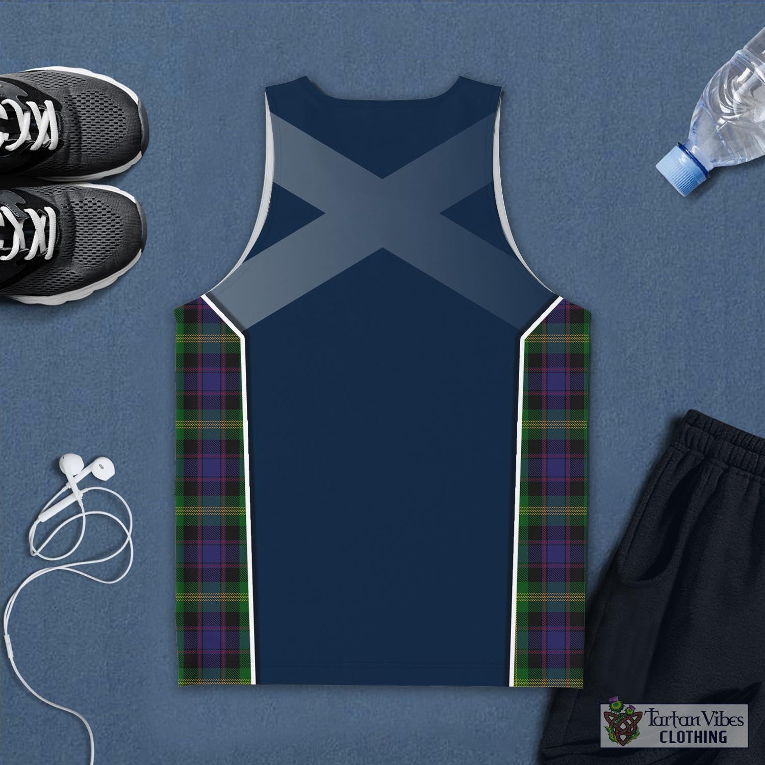 Tartan Vibes Clothing Watson Tartan Men's Tanks Top with Family Crest and Scottish Thistle Vibes Sport Style