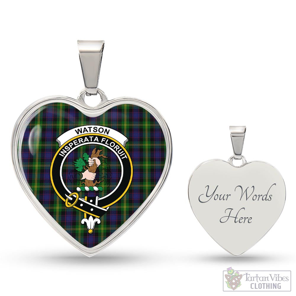 Tartan Vibes Clothing Watson Tartan Heart Necklace with Family Crest