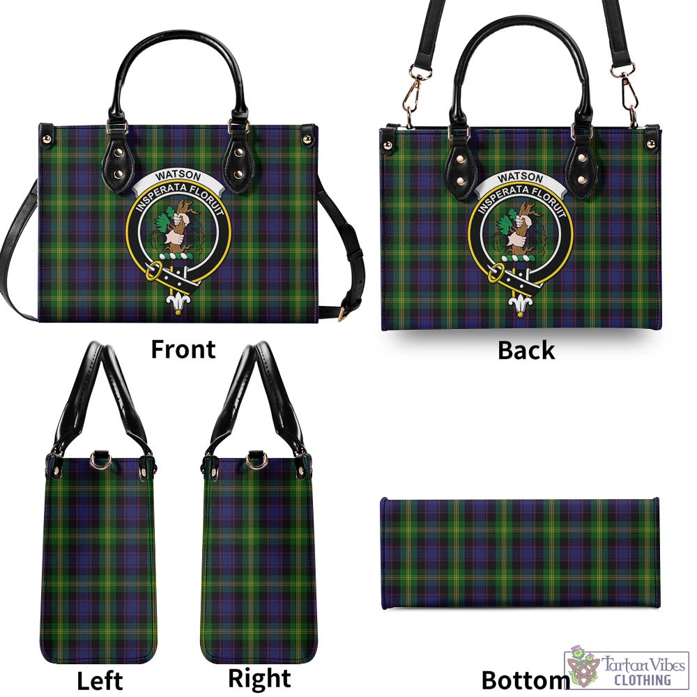 Tartan Vibes Clothing Watson Tartan Luxury Leather Handbags with Family Crest