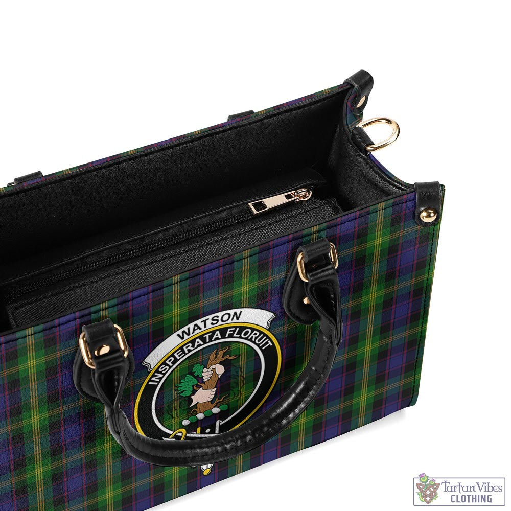 Tartan Vibes Clothing Watson Tartan Luxury Leather Handbags with Family Crest