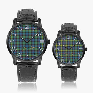 Watson Ancient Tartan Personalized Your Text Leather Trap Quartz Watch