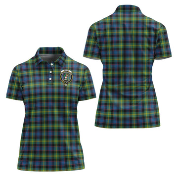 Watson Ancient Tartan Polo Shirt with Family Crest For Women
