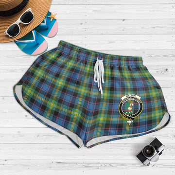 Watson Ancient Tartan Womens Shorts with Family Crest