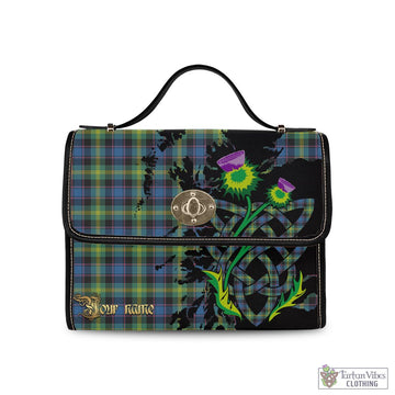 Watson Ancient Tartan Waterproof Canvas Bag with Scotland Map and Thistle Celtic Accents