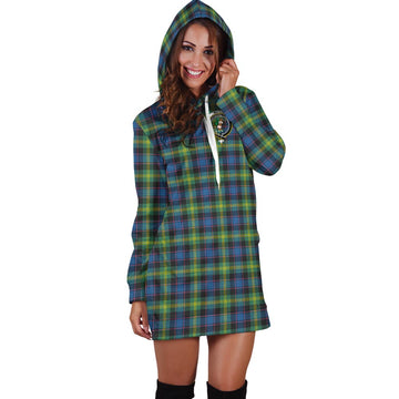 Watson Ancient Tartan Hoodie Dress with Family Crest