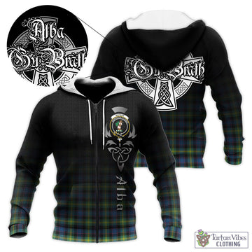 Watson Ancient Tartan Knitted Hoodie Featuring Alba Gu Brath Family Crest Celtic Inspired