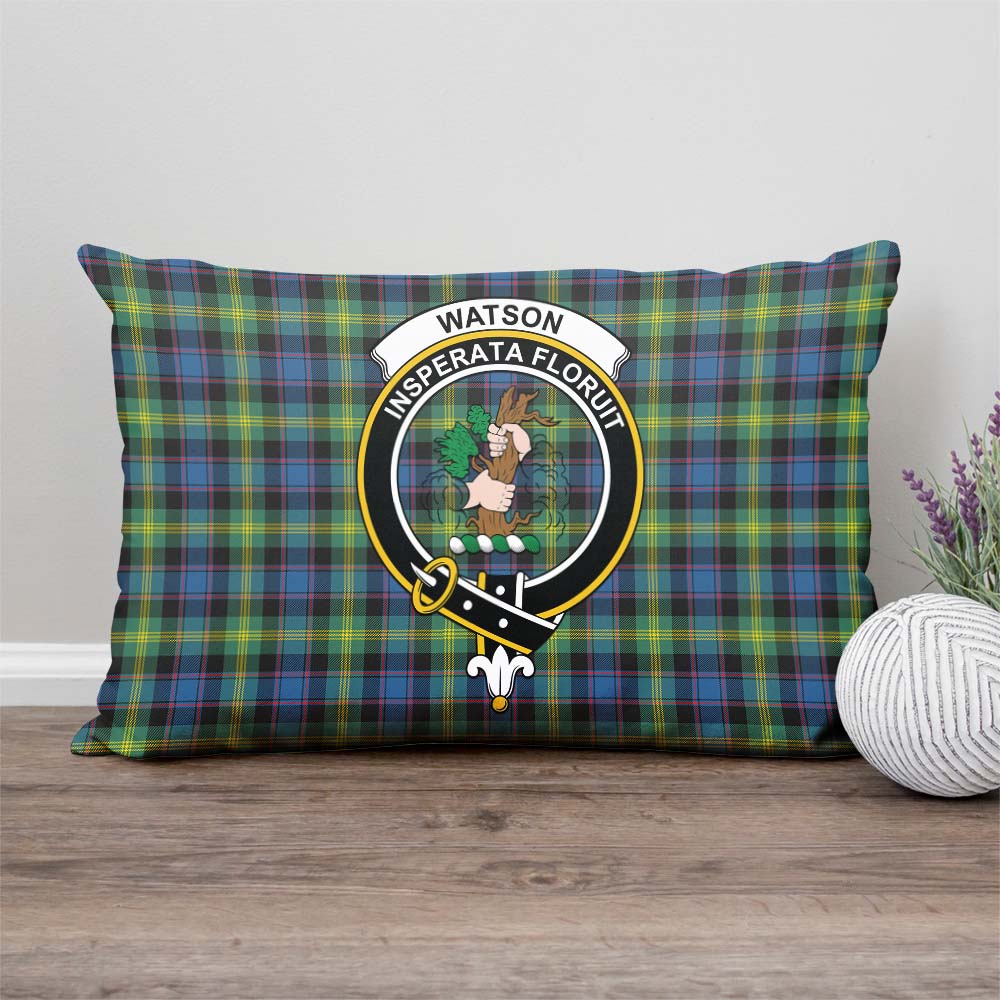Watson Ancient Tartan Pillow Cover with Family Crest Rectangle Pillow Cover - Tartanvibesclothing