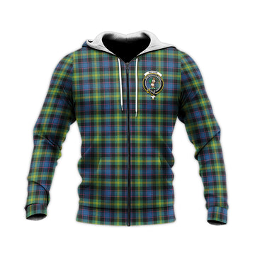 Watson Ancient Tartan Knitted Hoodie with Family Crest