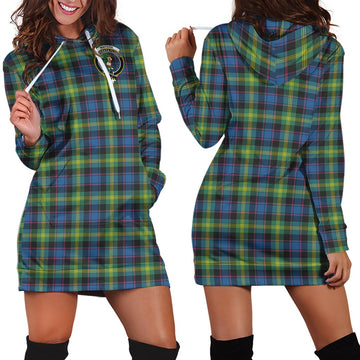 Watson Ancient Tartan Hoodie Dress with Family Crest