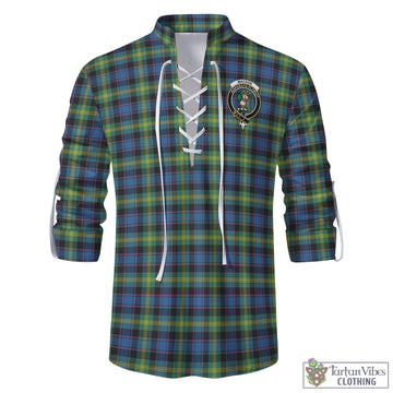 Watson Ancient Tartan Men's Scottish Traditional Jacobite Ghillie Kilt Shirt with Family Crest