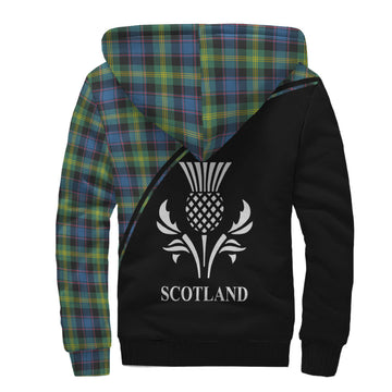 Watson Ancient Tartan Sherpa Hoodie with Family Crest Curve Style