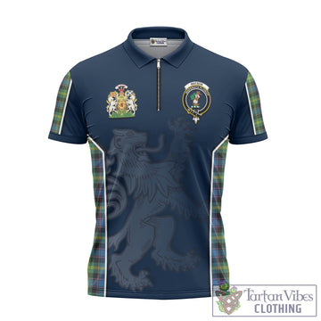 Watson Ancient Tartan Zipper Polo Shirt with Family Crest and Lion Rampant Vibes Sport Style