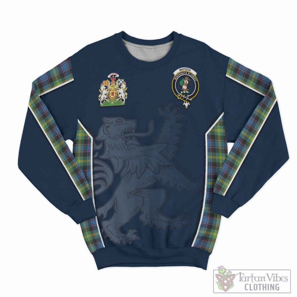 Tartan Vibes Clothing Watson Ancient Tartan Sweater with Family Crest and Lion Rampant Vibes Sport Style