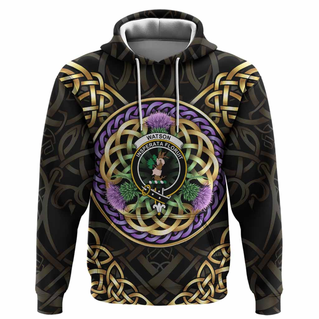 Watson Clan Crest Hoodie Celtic Scottish Thistle Pullover Hoodie - Tartan Vibes Clothing