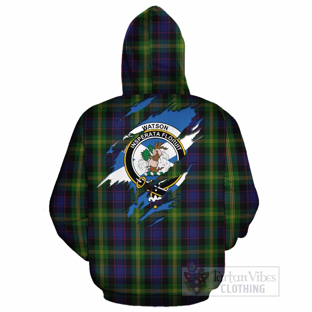 Watson Clan Crest In Me Tartan Cotton Hoodie Scotland Flag Style