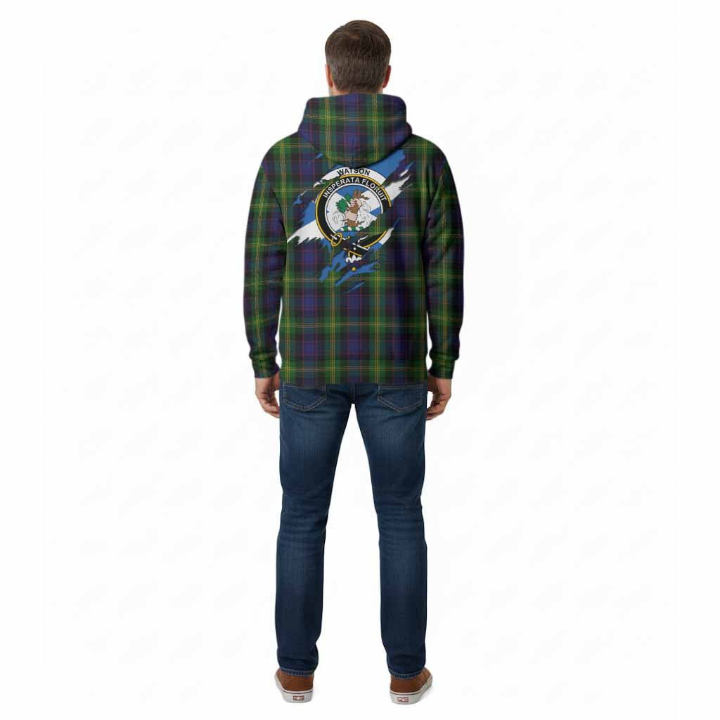 Watson Clan Crest In Me Tartan Cotton Hoodie Scotland Flag Style