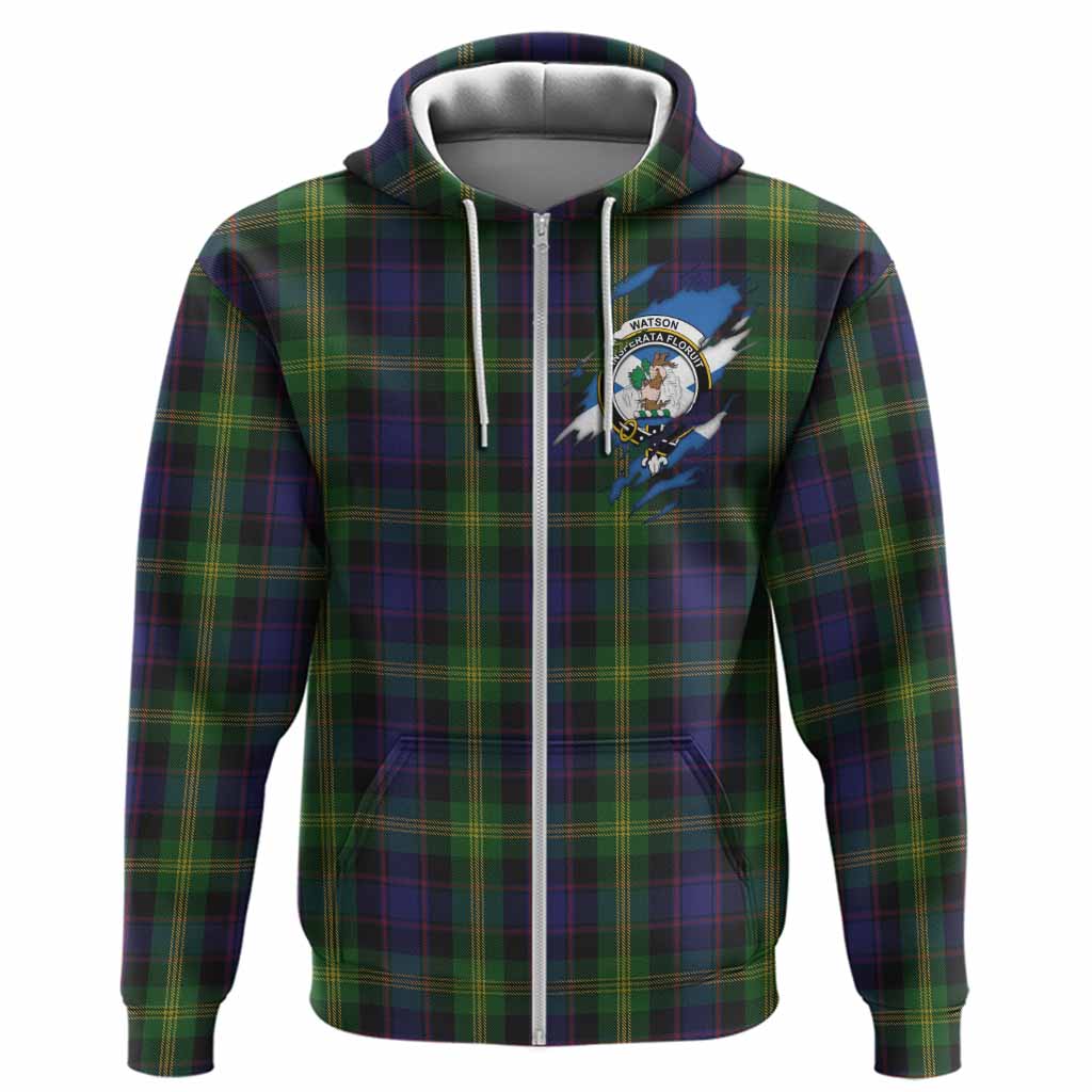 Watson Clan Crest In Me Tartan Hoodie Scotland Flag Style