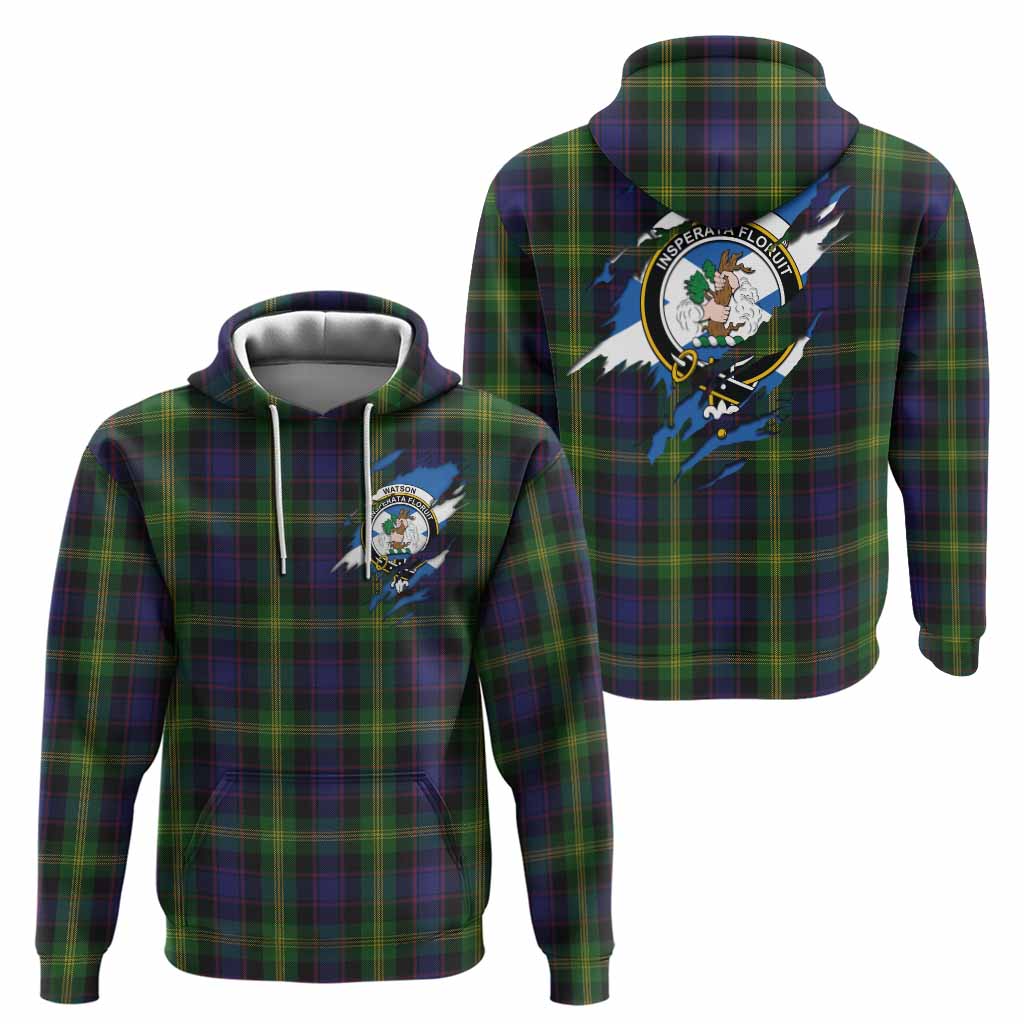 Watson Clan Crest In Me Tartan Hoodie Scotland Flag Style