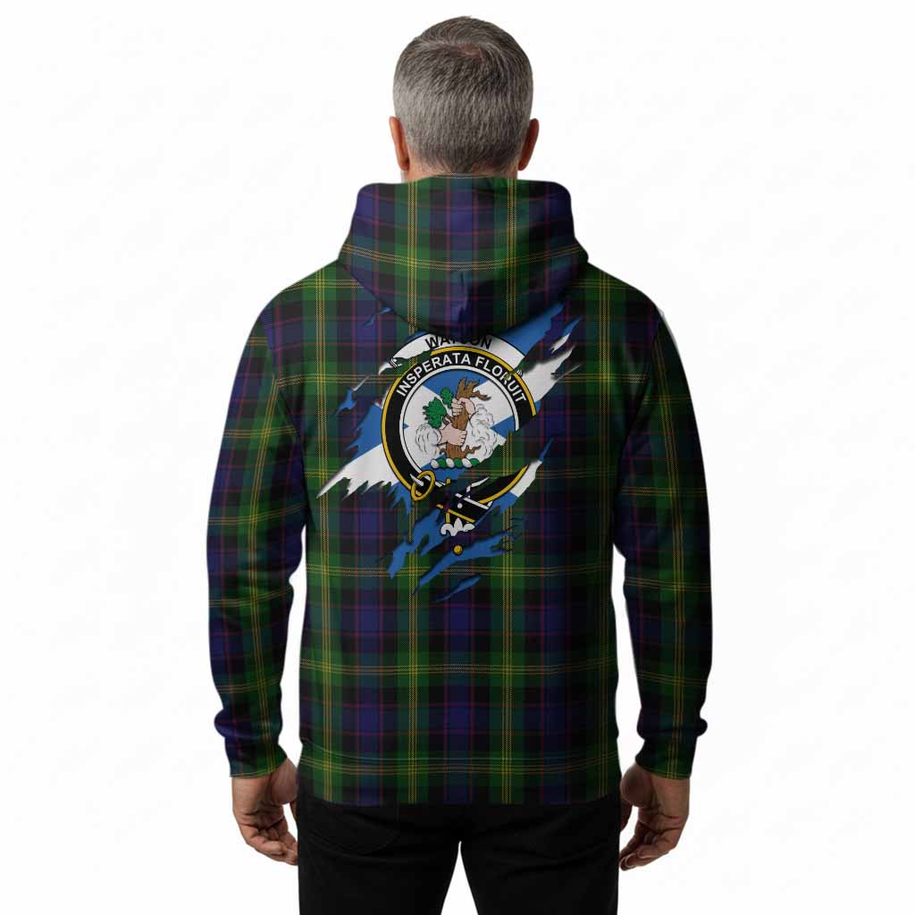 Watson Clan Crest In Me Tartan Hoodie Scotland Flag Style